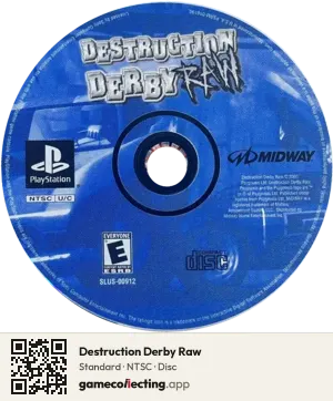 Destruction Derby Raw PlayStation, NTSC disc