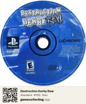 Destruction Derby Raw PlayStation, NTSC disc