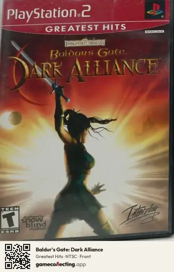 Baldur's Gate: Dark Alliance PlayStation 2, NTSC box front