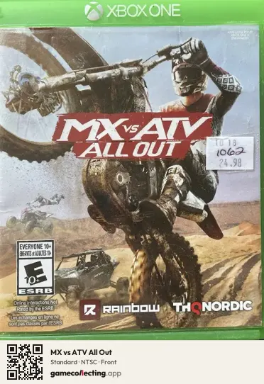 MX vs ATV All Out Xbox One, NTSC box front