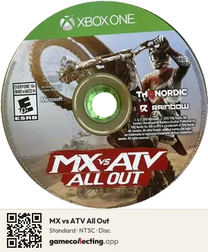 MX vs ATV All Out Xbox One, NTSC disc