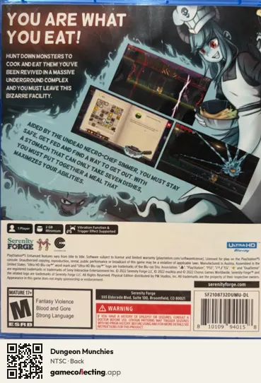 Dungeon Munchies PlayStation 5, NTSC box back
