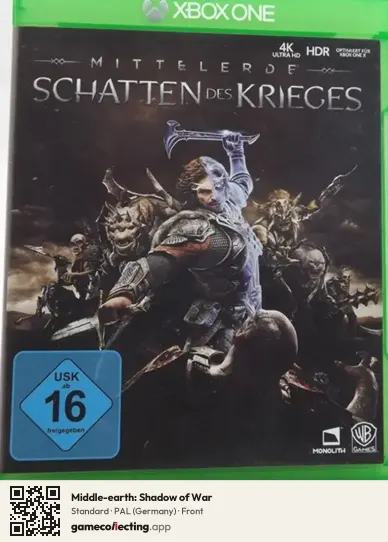 Middle-earth: Shadow of War Xbox One, Germany box front