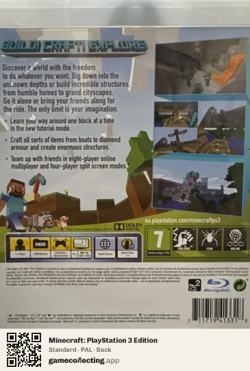 Minecraft: PlayStation 3 Edition PlayStation 3, PAL box back