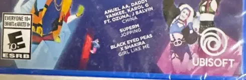 Just Dance 2022, the ESRB box on its front
