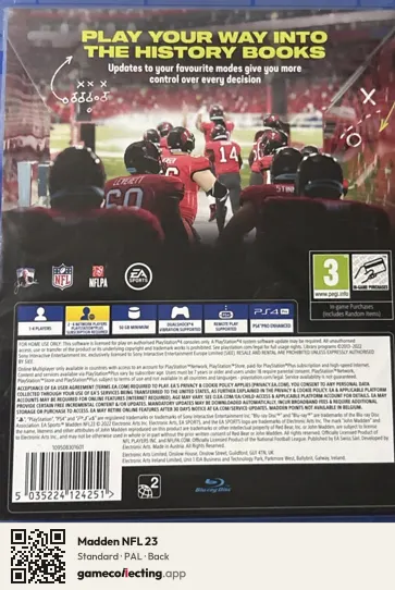Madden NFL 23 PlayStation 4, PAL box back
