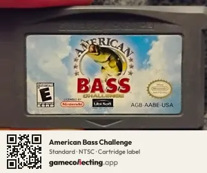 American Bass Challenge Game Boy Advance, NTSC cartridge label