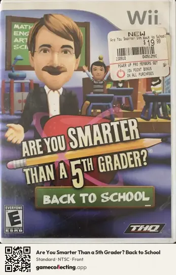 Are You Smarter Than a 5th Grader? Back to School Nintendo Wii, NTSC box front