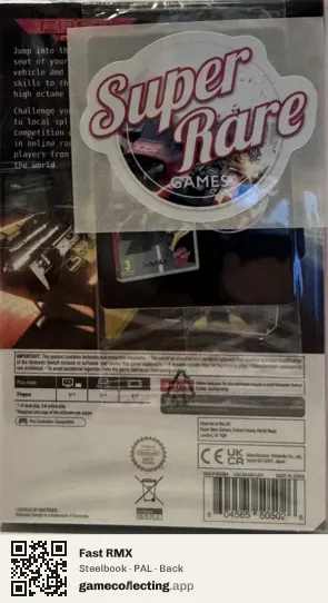 Fast RMX Nintendo Switch, PAL box back