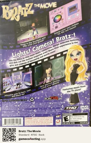 Bratz: The Movie PlayStation 2, NTSC box back