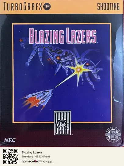 Blazing Lazers TurboGrafx-16, NTSC box front