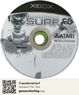 TransWorld Surf Xbox, PAL disc
