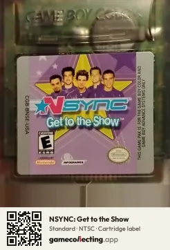 NSYNC: Get to the Show Game Boy Color, NTSC cartridge label