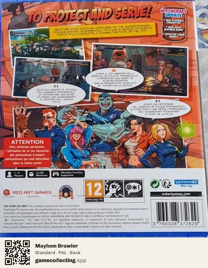 Mayhem Brawler PlayStation 5, PAL box back