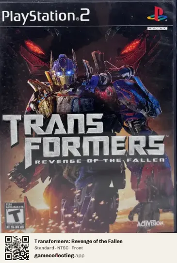 Transformers: Revenge of the Fallen PlayStation 2, NTSC box front