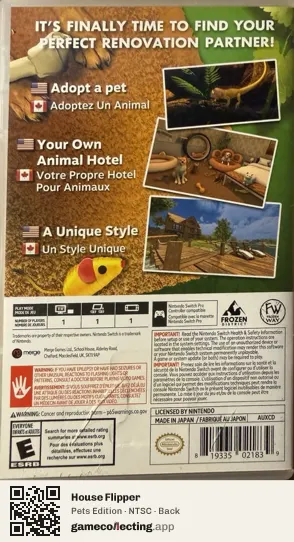 House Flipper Nintendo Switch, NTSC box back