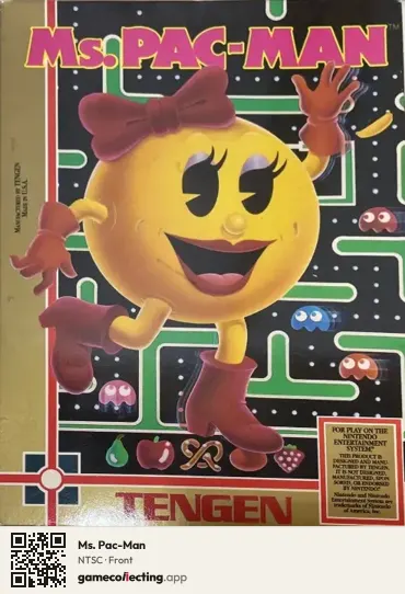 Ms. Pac-Man Nintendo Entertainment System, NTSC box front