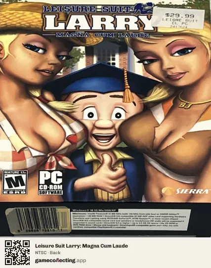 Leisure Suit Larry: Magna Cum Laude Computer, NTSC box back
