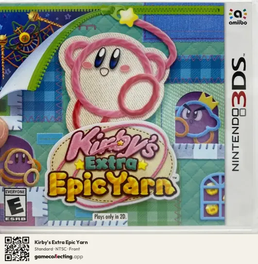 Kirby's Extra Epic Yarn Nintendo 3DS, NTSC box front