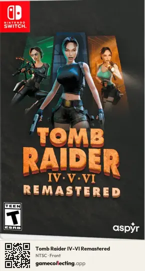 Tomb Raider IV-VI Remastered Nintendo Switch, NTSC box front