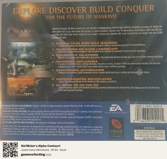 Sid Meier's Alpha Centauri Computer, NTSC box back