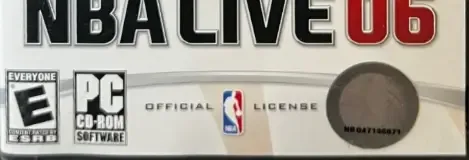NBA Live 06, the ESRB box on its front