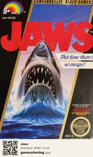 Jaws Nintendo Entertainment System, NTSC box front