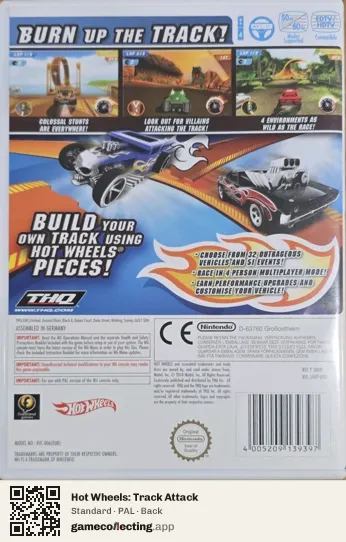 Hot Wheels: Track Attack Nintendo Wii, PAL box back