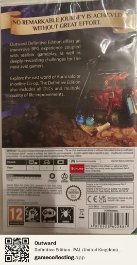 Outward Nintendo Switch, United Kingdom box back
