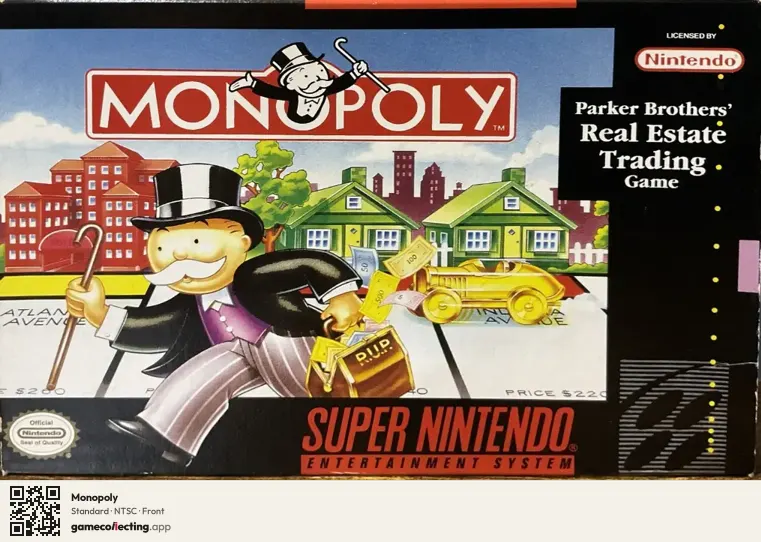 Monopoly Super Nintendo Entertainment System, NTSC box front