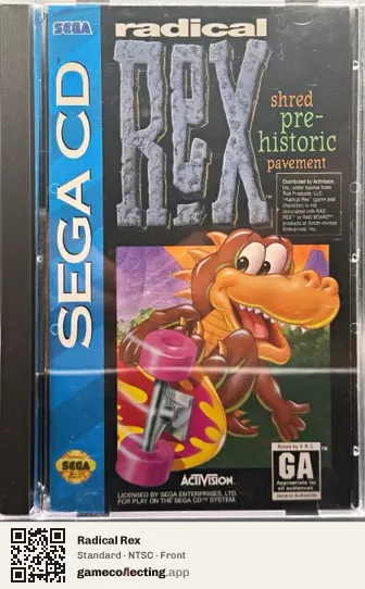 Radical Rex Sega Mega-CD / Sega CD, NTSC box front