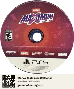 Marvel MaXimum Collection PlayStation 5, NTSC disc