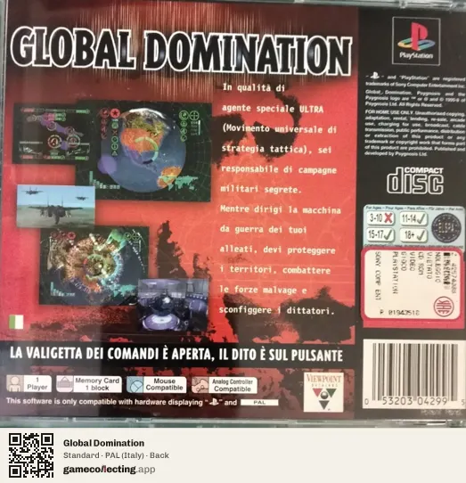 Global Domination PlayStation, Italy box back