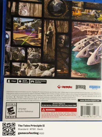 The Talos Principle II PlayStation 5, NTSC box back