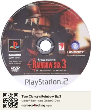 Tom Clancy's Rainbow Six 3 PlayStation 2, Asia disc