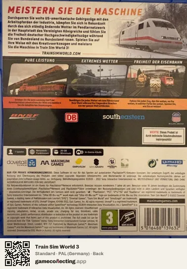 Train Sim World 3 PlayStation 5, Germany box back