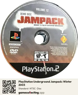 PlayStation Underground Jampack: Winter 2003 PlayStation 2, NTSC disc