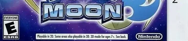 Pokémon Moon, the ESRB box on its front