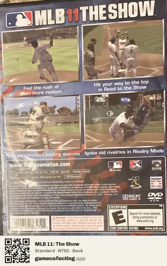 MLB 11: The Show PlayStation 2, NTSC box back