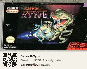 Super R-Type Super Nintendo Entertainment System, NTSC cartridge label