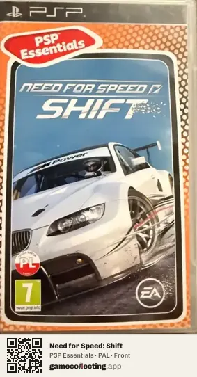 Need for Speed: Shift PlayStation Portable, PAL box front