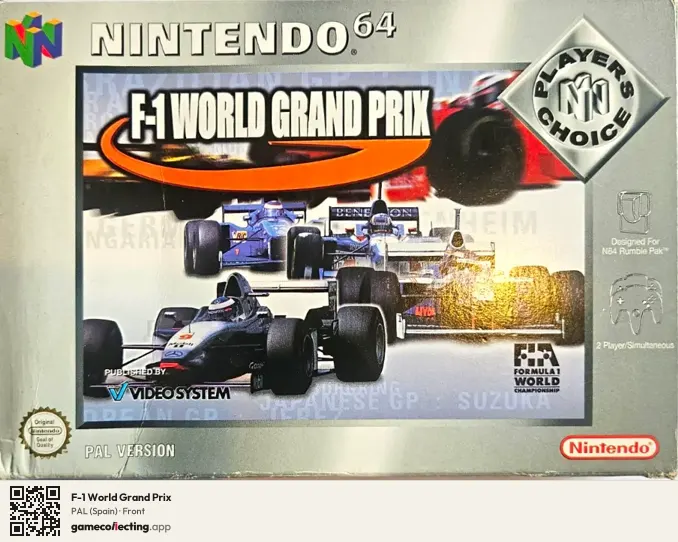 F-1 World Grand Prix Nintendo 64, Spain box front
