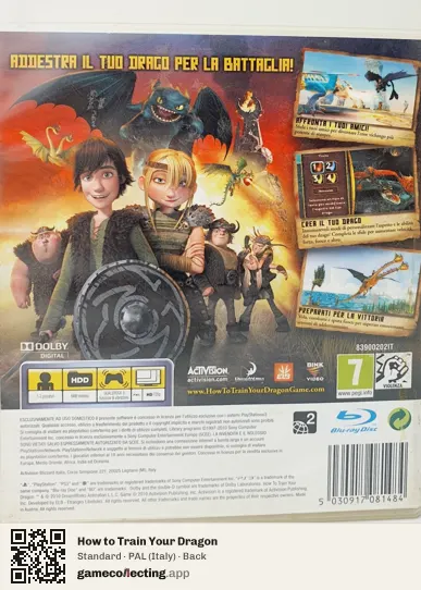 How to Train Your Dragon PlayStation 3, Italy box back