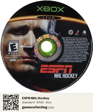 ESPN NHL Hockey Xbox, NTSC disc