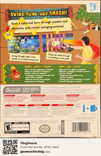FlingSmash Nintendo Wii, NTSC box back