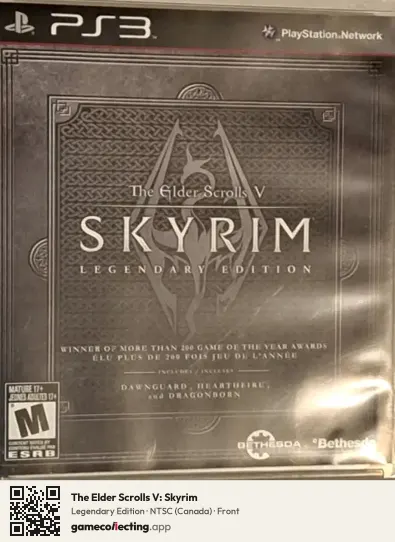 The Elder Scrolls V: Skyrim PlayStation 3, Canada box front