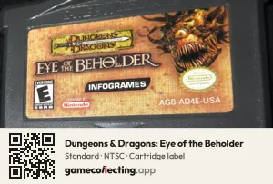 Dungeons & Dragons: Eye of the Beholder Game Boy Advance, NTSC cartridge label