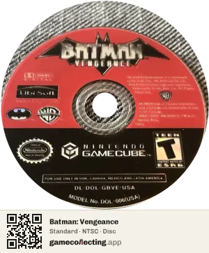 Batman: Vengeance Nintendo GameCube, NTSC disc
