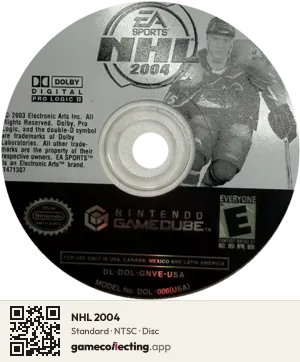 NHL 2004 Nintendo GameCube, NTSC disc