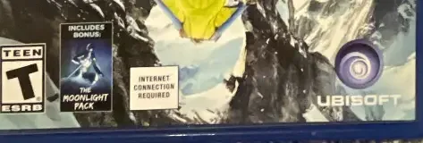 Steep, the ESRB box on its front